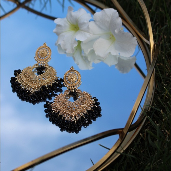 Blue Beaded Earrings - Picture 1 of 1